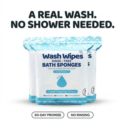 WashWipes™ — The Anywhere Shower | No-Rinse Bathing Wipes